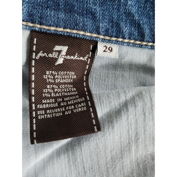 7 For All Mankind Women's Medium Wash Crop Roxanne Blue Denim Jeans Size 29 - Picture 7 of 13